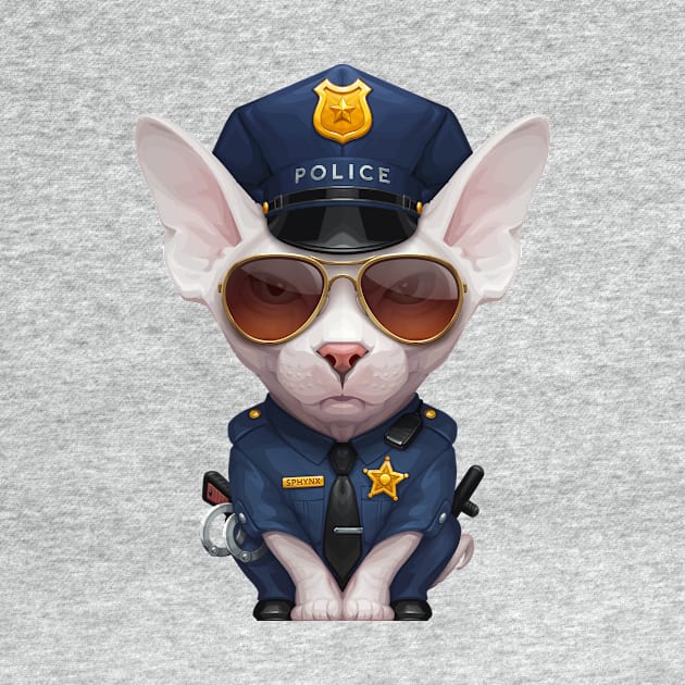 White Sphynx Cat Police Officer by stonemask